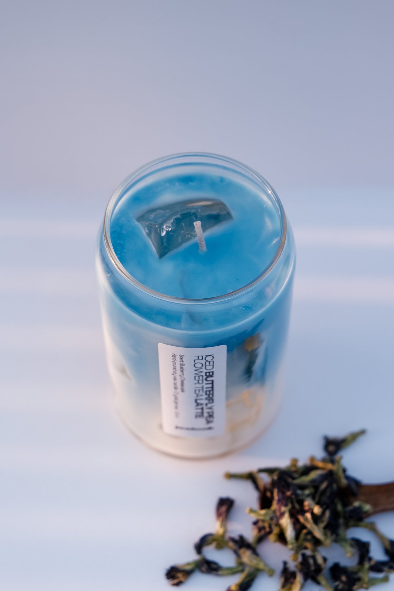 ICED BUTTERFLY PEA FLOWER TEA CANDLE