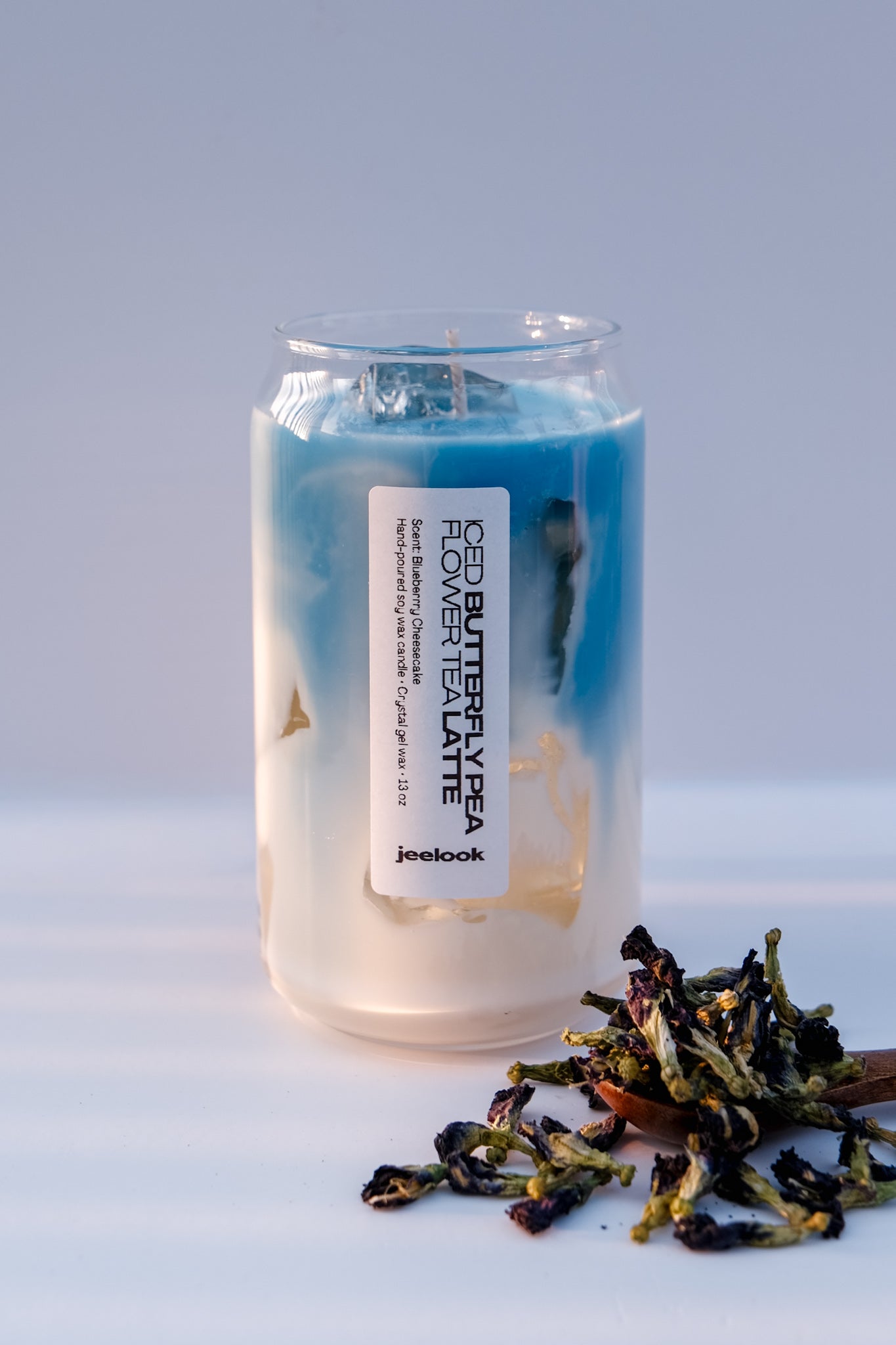 ICED BUTTERFLY PEA FLOWER TEA CANDLE