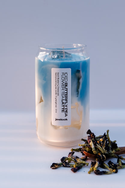 ICED BUTTERFLY PEA FLOWER TEA CANDLE
