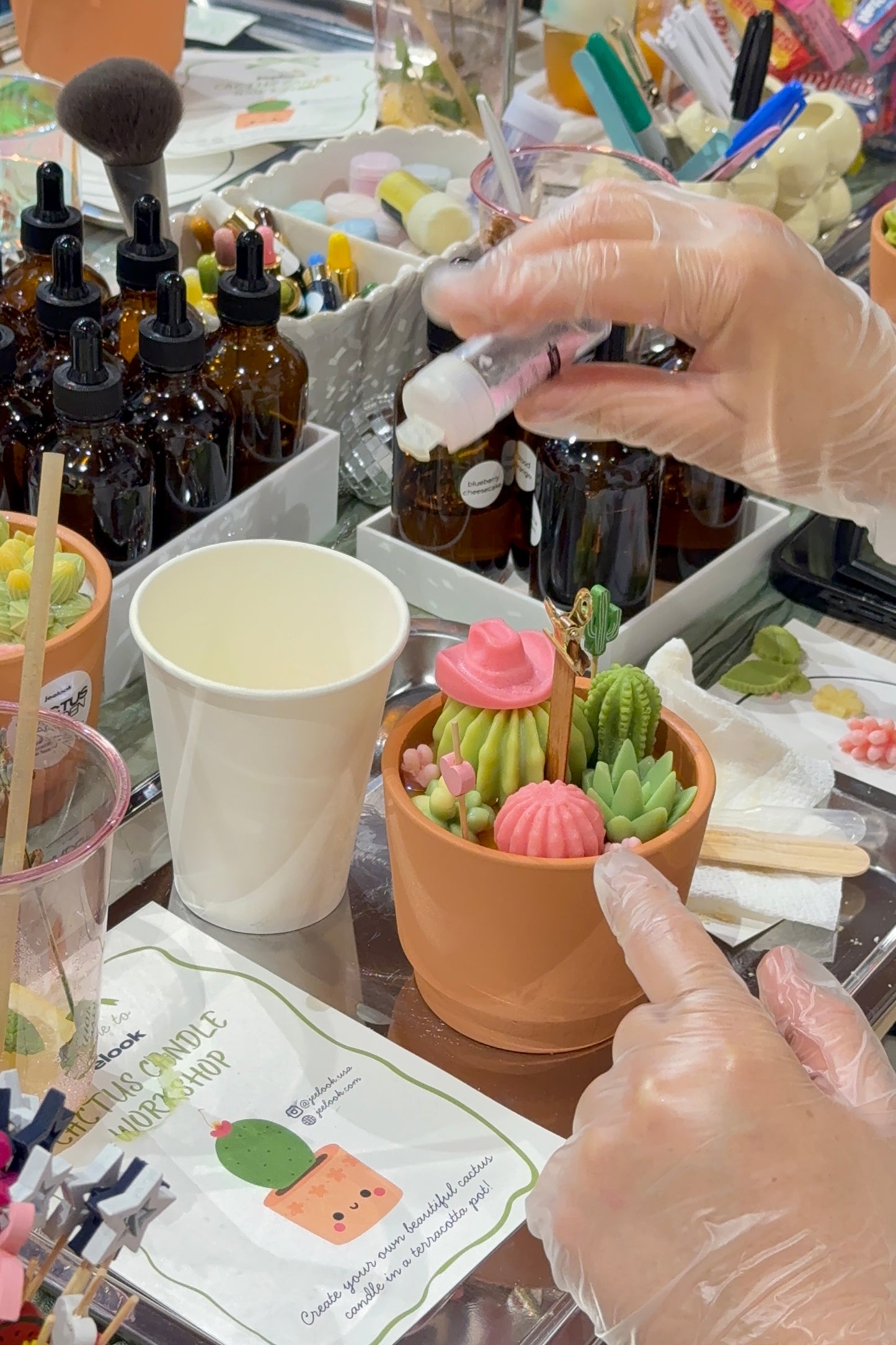Cactus Candle Workshop – Snacks & Mocktail with Fresh Fruit Included