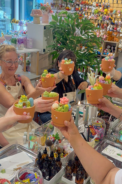 Cactus Candle Workshop – Snacks & Mocktail with Fresh Fruit Included