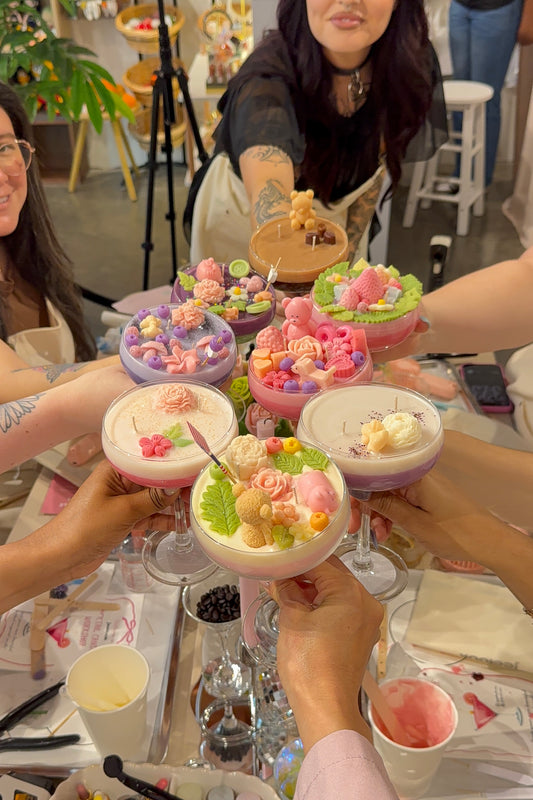 Cocktail Candle Workshop – Snacks & Mocktail with Fresh Fruit Included